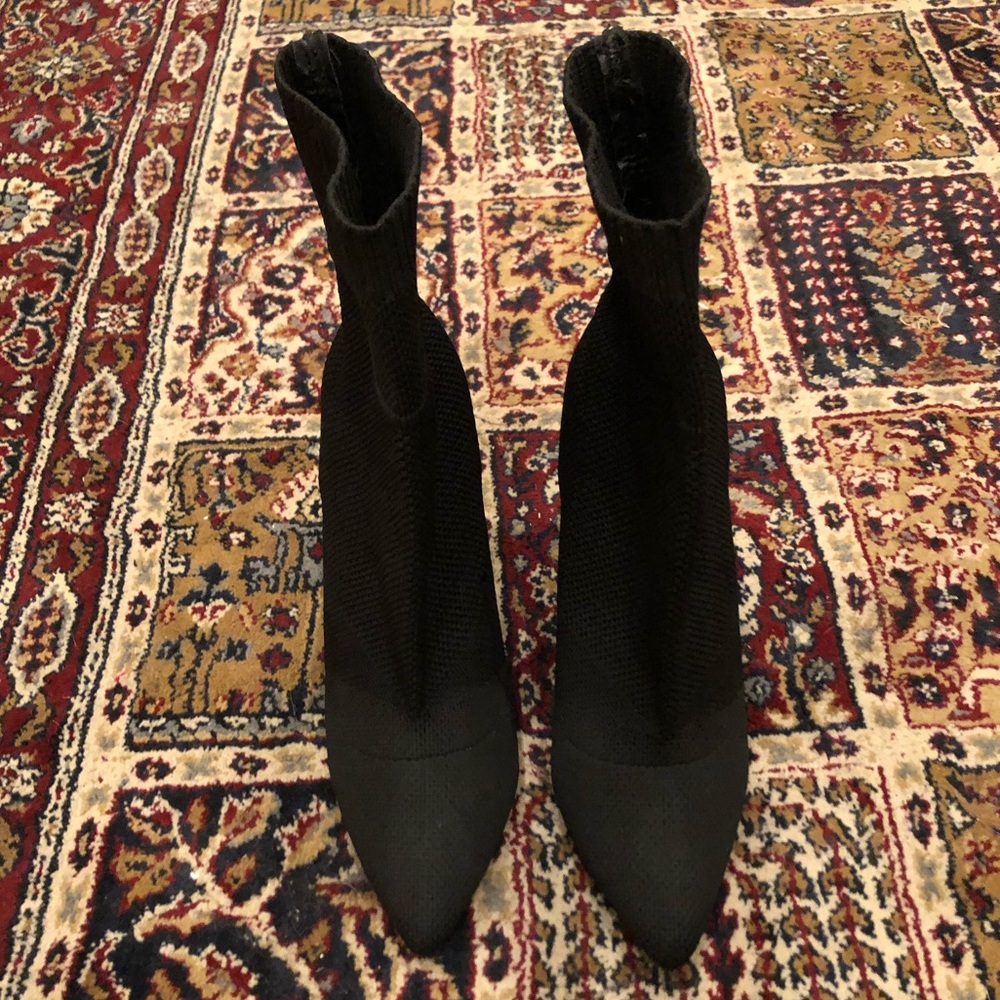Women’s Black Sock Heeled Bootie Size 8